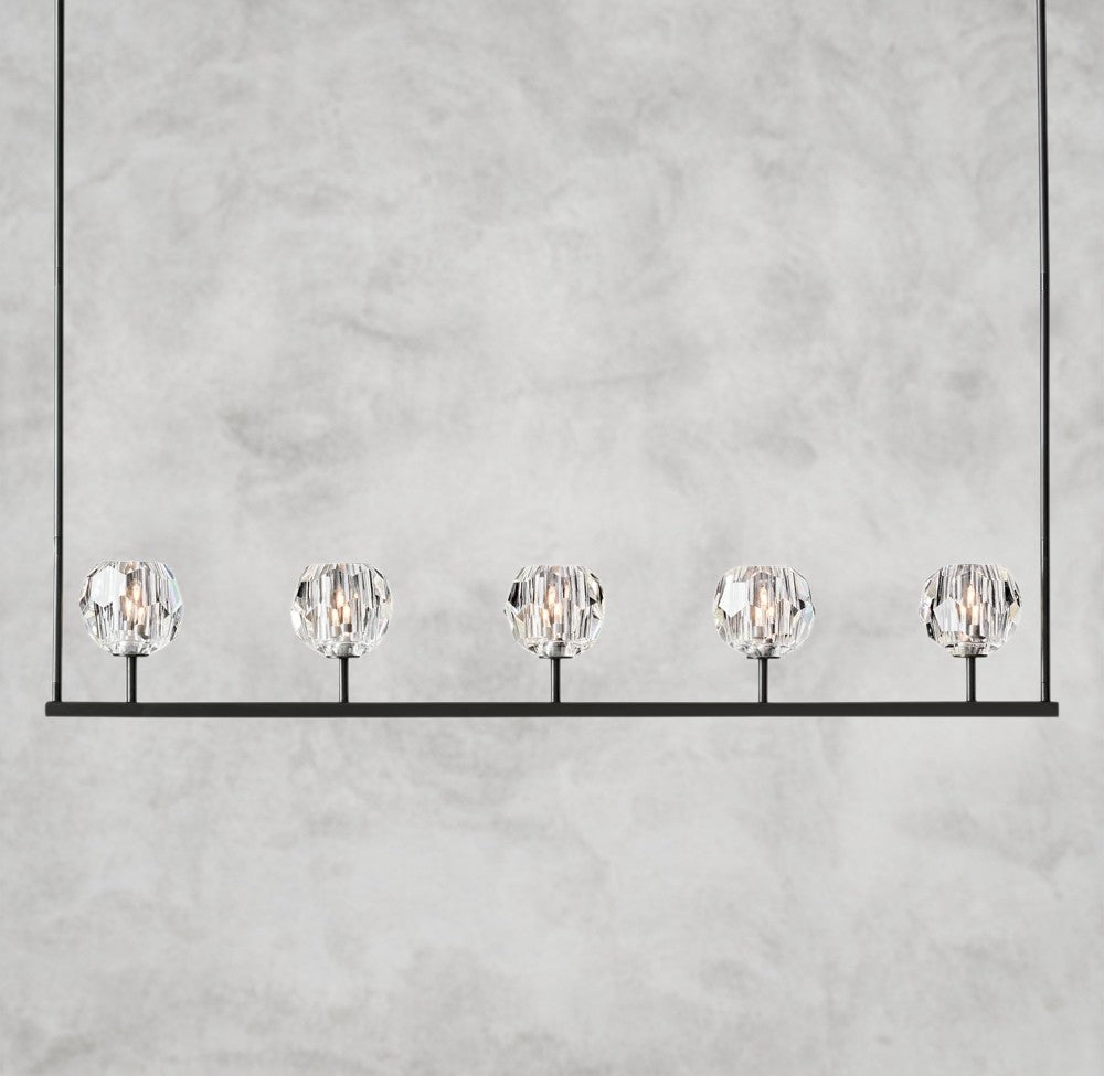 Boule De Cristal Clear Glass Linear Chandelier 48", 60"
